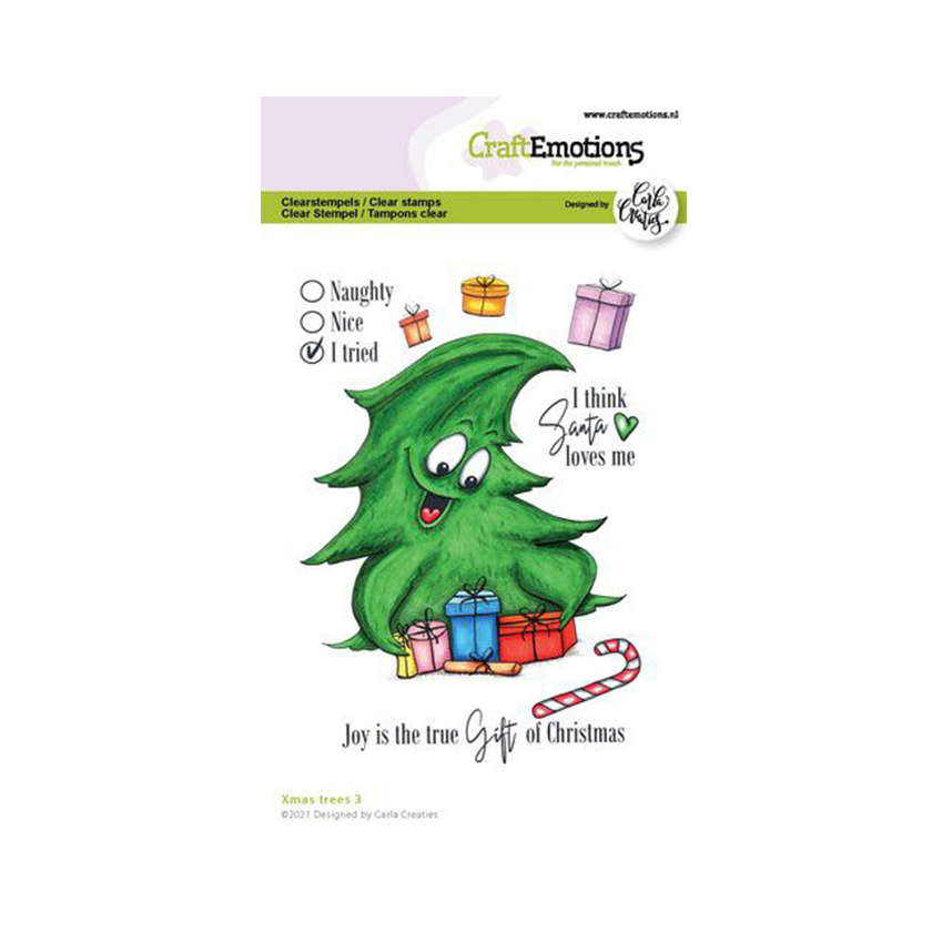 Craft Emotions clearstamps Xmas trees 3