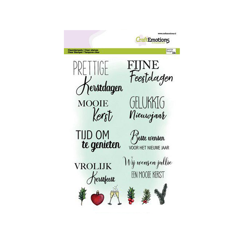 clear stamps tekst kerstkaarten