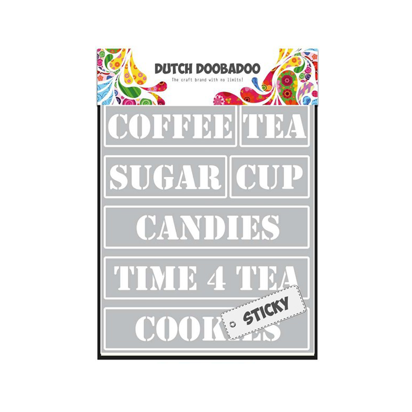 Dutch doobadoo Sticky stencil tea time