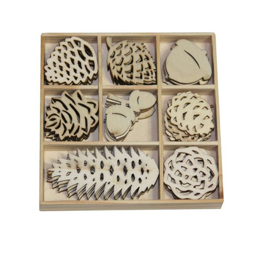 811500-0142, Houten ornamenten dennenappel, jej hobby