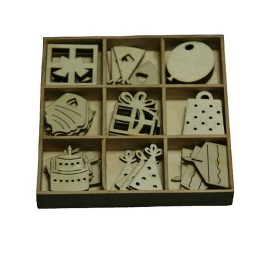 811500-0213 Houten ornamenten party, jej hobby