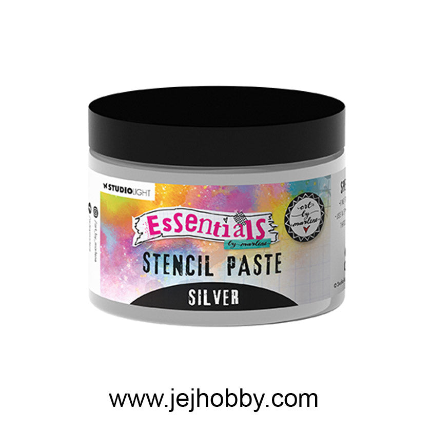 ABM-ES-PASTE03, stencil paste, Silver, art by marlene, jej hobby