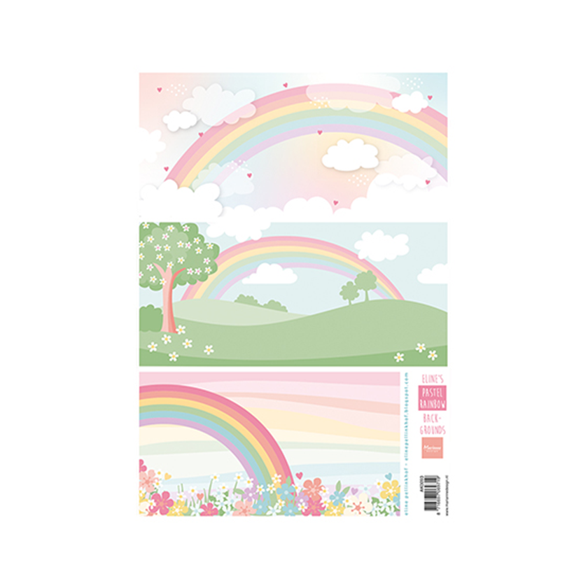 AK0093, Marianne design, Eline's Pastel rainbow backgrounds, jej hobby
