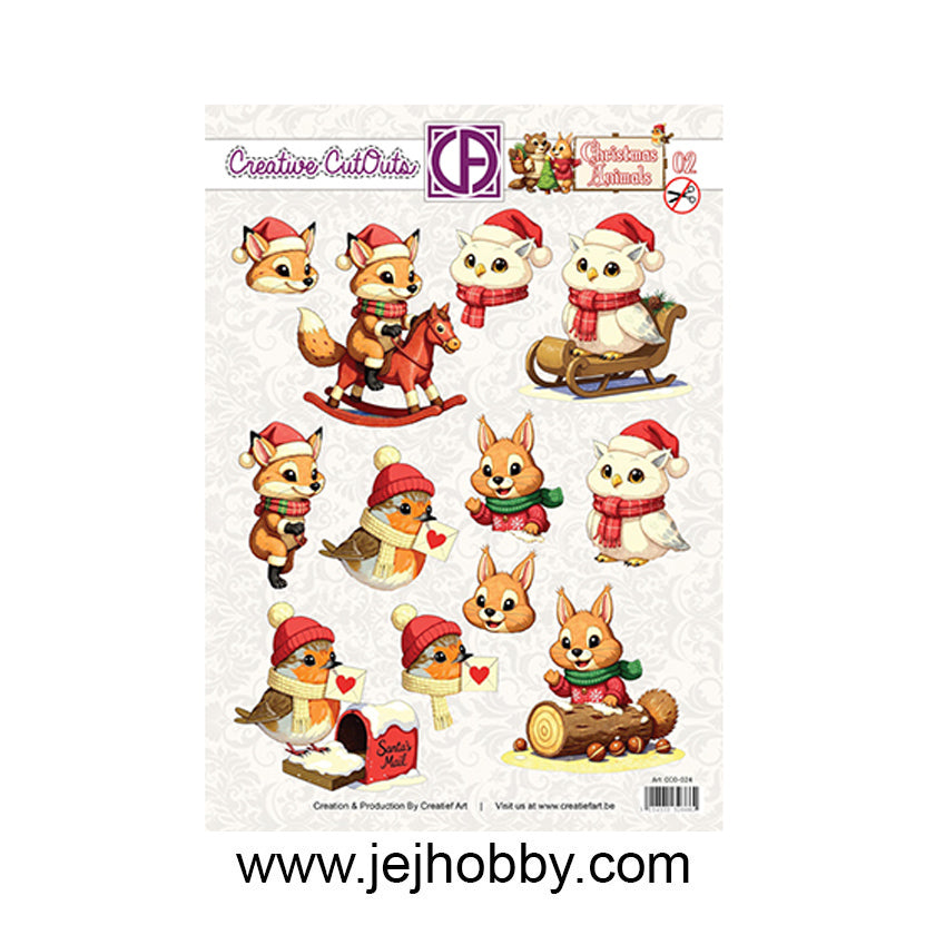 CCO-024, Christmas Animals 02, Creatief art, jej hobby