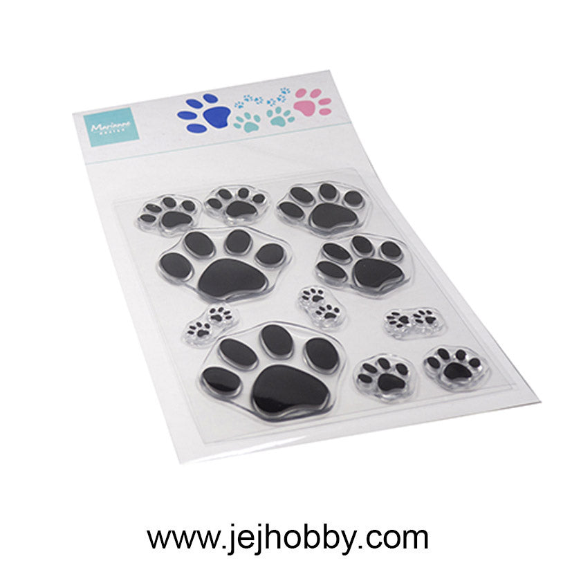 CS1171, Paw prints, clear stamps, marianne design, jej hobby