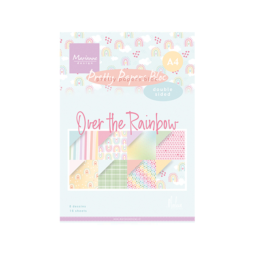 PK9188 Marianne Design, Paperset, Over the rainbow by Marleen, jej hobby
