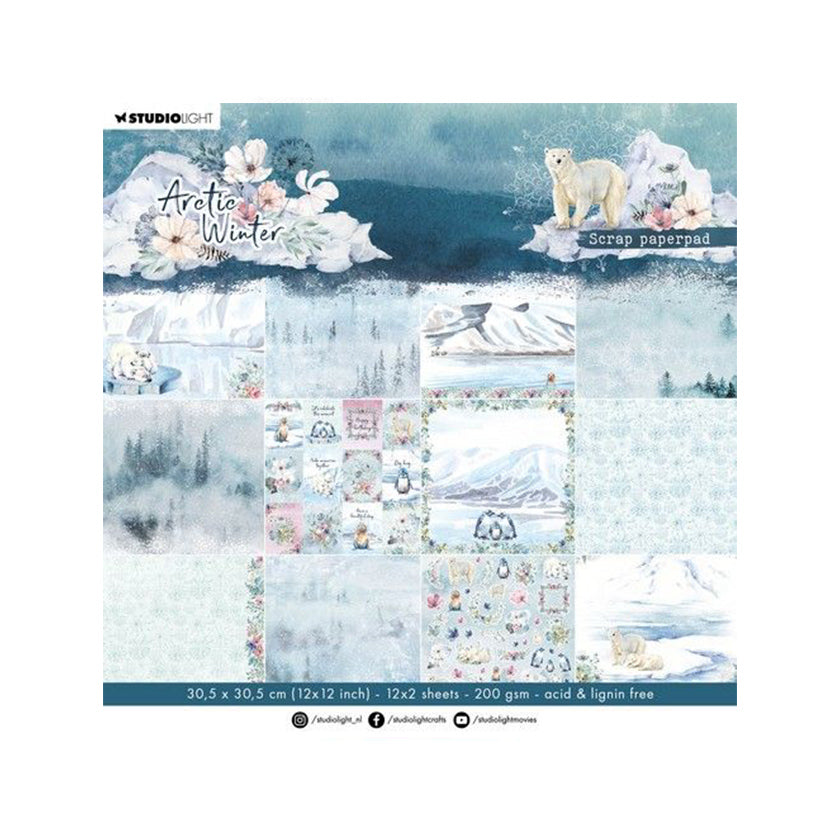 SL-AW-PP125, Studio-light, paper pad, Artic winter, jej hobby