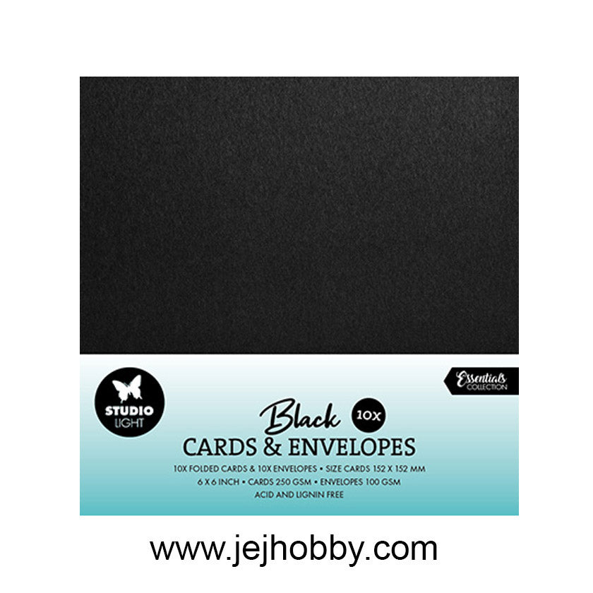 SL-CO-CE11 Cards & Envelopes Black, Studio light, jej hobby