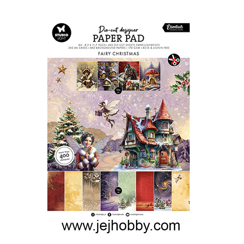 SL-ES-DCPP344, Fairy christmas, die cut designer, studio light, jej hobby