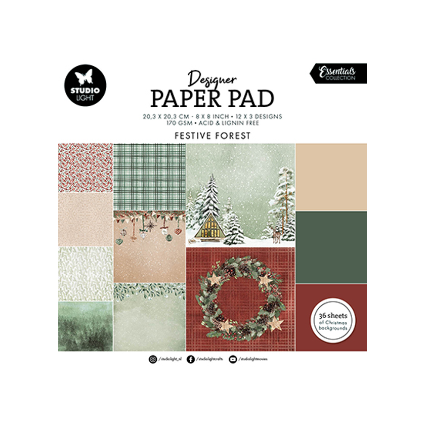 SL-ES-DPP200, Studio Light, Paper Pad, Festive Forest, jej hobby