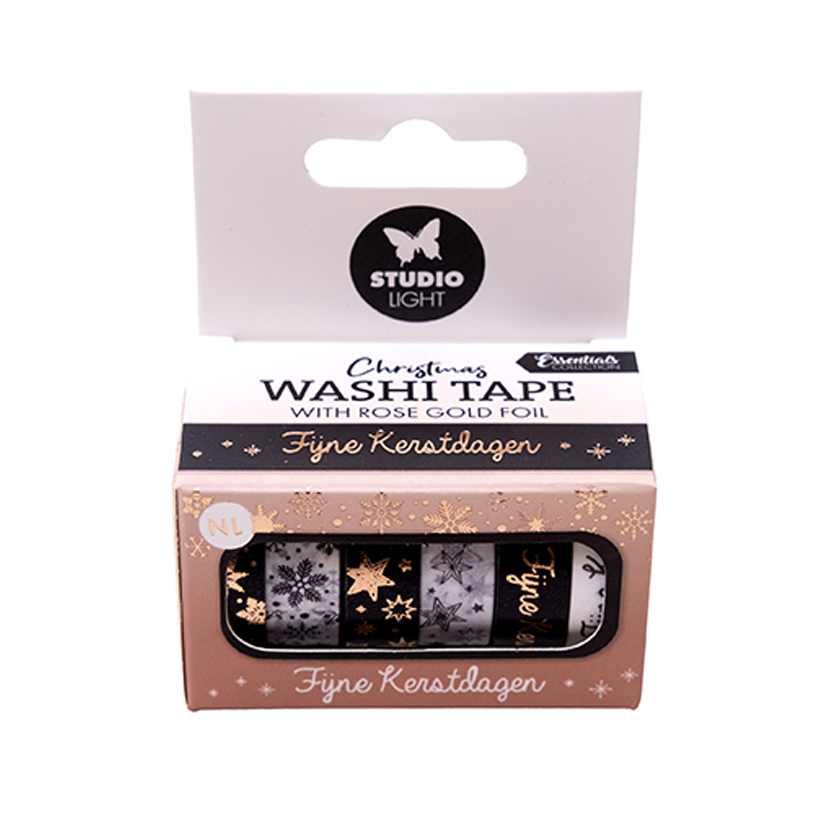 SL-ES-WASH27, Washi tape Christmas, rose gold, Fijne feestdagen, jej hobby