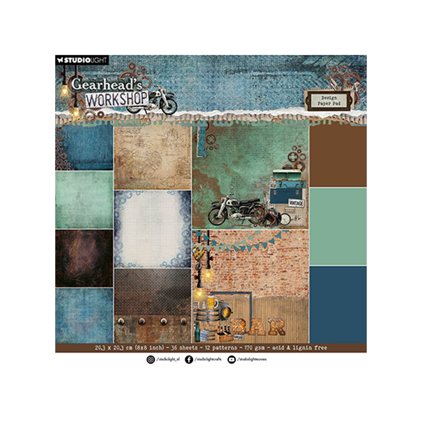 SL-GW-DPP186, Studio light, Design Paper Pad, Backgrounds Gearhead's Workshop nr.186, jej hobby