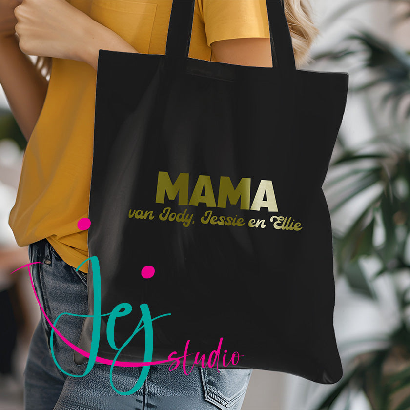 Lusdraagtas met tekst mama, tante oma van.....