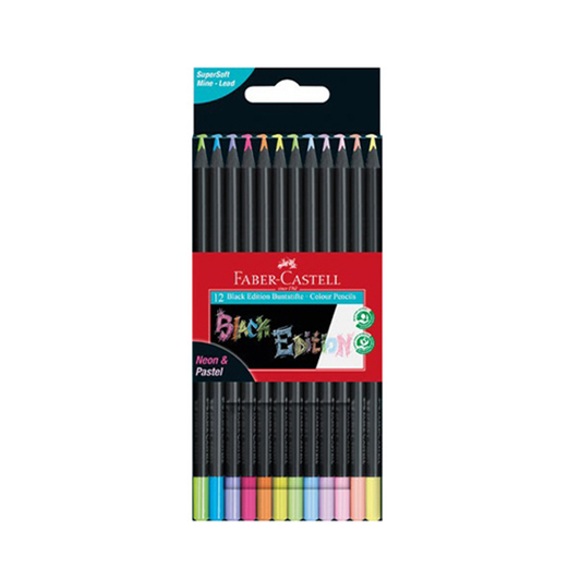 116410-Faber-Castell. potloden. 12 st. Neon en pastel. jej hobby