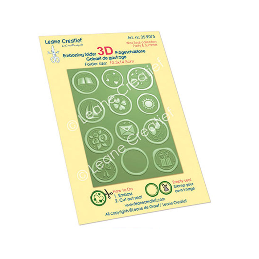 35.9075, Leane creatief, embossing folder, wax seal, Party Summer, jej hobby