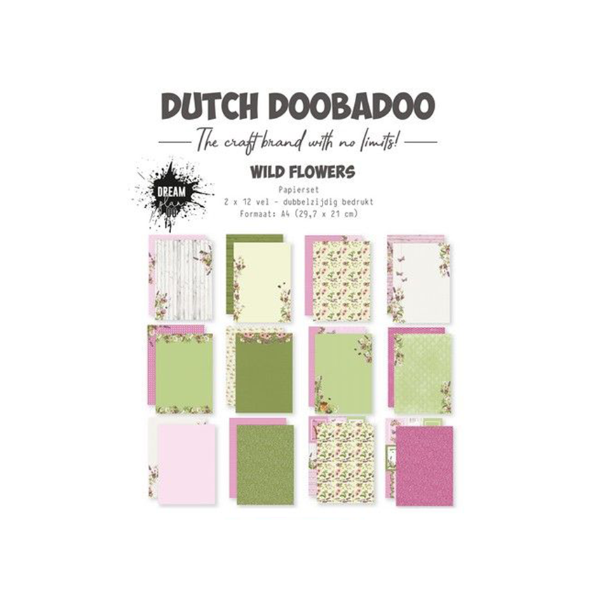 473.005.058 Dutch doobadoo Papier. Wild Flowers. jej hobby