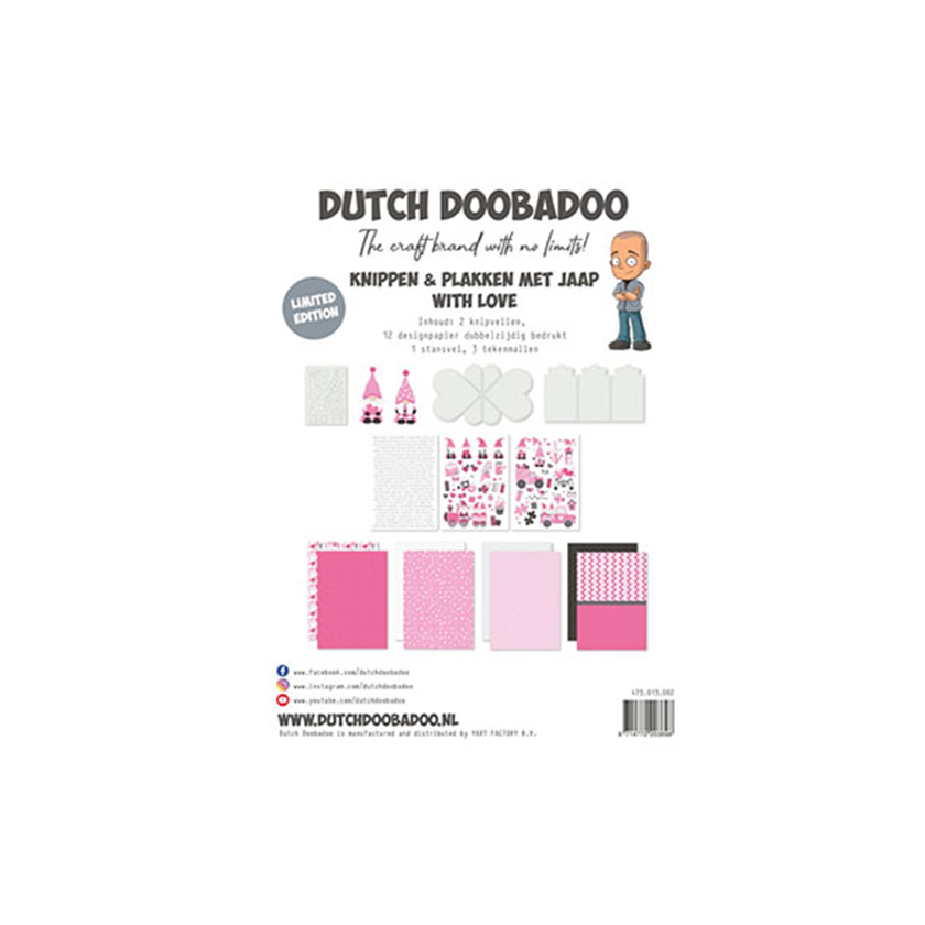 473.013.002, Dutch-doobadoo, Kit 002, With Love, knippen en plakken met Jaap, jej hobby
