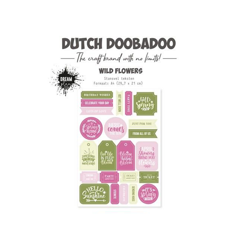474.007.028 dutch doobadoo. Stansvel Wild Flowers teksten. jej hobby