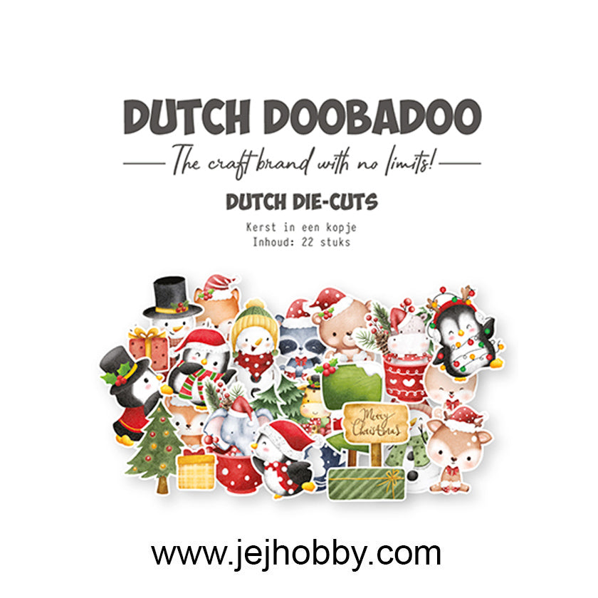 474.007.510, Kerst in een kopje, die cut, dutch doobadoo, jej hobby