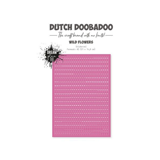 491.200.030 Dutch doobadoo. Sticker Wild Flower alfabet. jej hobby