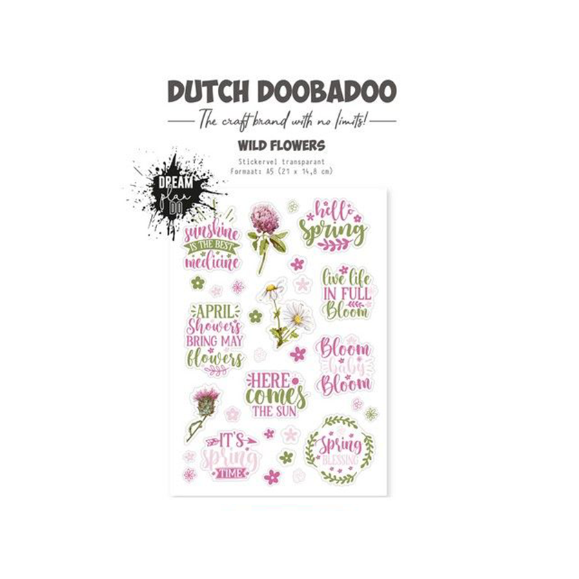491.201.001 Dutch doobadoo. Dutch Sticker Wild Flower. jej hobby