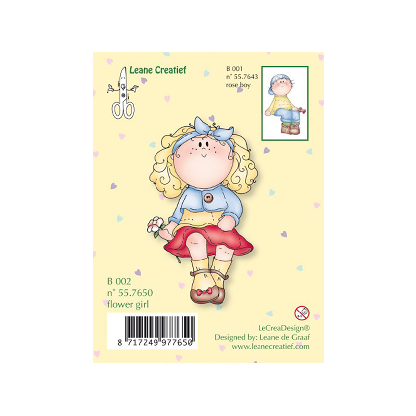 Clear stamps Leane Creatief flower girl