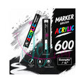 Witte GuangNa acrylmarker met flexibele en vervangbare penseelpunt in kleurnummer 600 voor highlights op diverse oppervlakken.