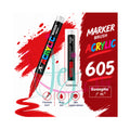 Rode GuangNa acrylmarker met flexibele en vervangbare penseelpunt in kleurnummer 605 met transparant inktvenster.