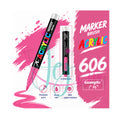 Rozerode GuangNa acrylmarker met flexibele en vervangbare penseelpunt in kleurnummer 606 met transparant inktvenster.