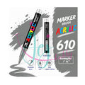 Grijze GuangNa acrylmarker met flexibele en vervangbare penseelpunt in kleurnummer 610 met transparant inktvenster.
