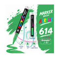 Smaragdgroene GuangNa acrylmarker met flexibele en vervangbare penseelpunt in kleurnummer 614 met transparant inktvenster.