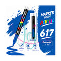 Inktblauwe GuangNa acrylmarker met flexibele en vervangbare penseelpunt in kleurnummer 617 met transparant inktvenster