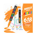 Amberkleurige GuangNa acrylmarker met flexibele en vervangbare penseelpunt in kleurnummer 618 met transparant inktvenster.