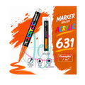 Vermiljoen oranje-rode GuangNa acrylmarker met flexibele en vervangbare penseelpunt in kleurnummer 631 met transparant inktvenster.