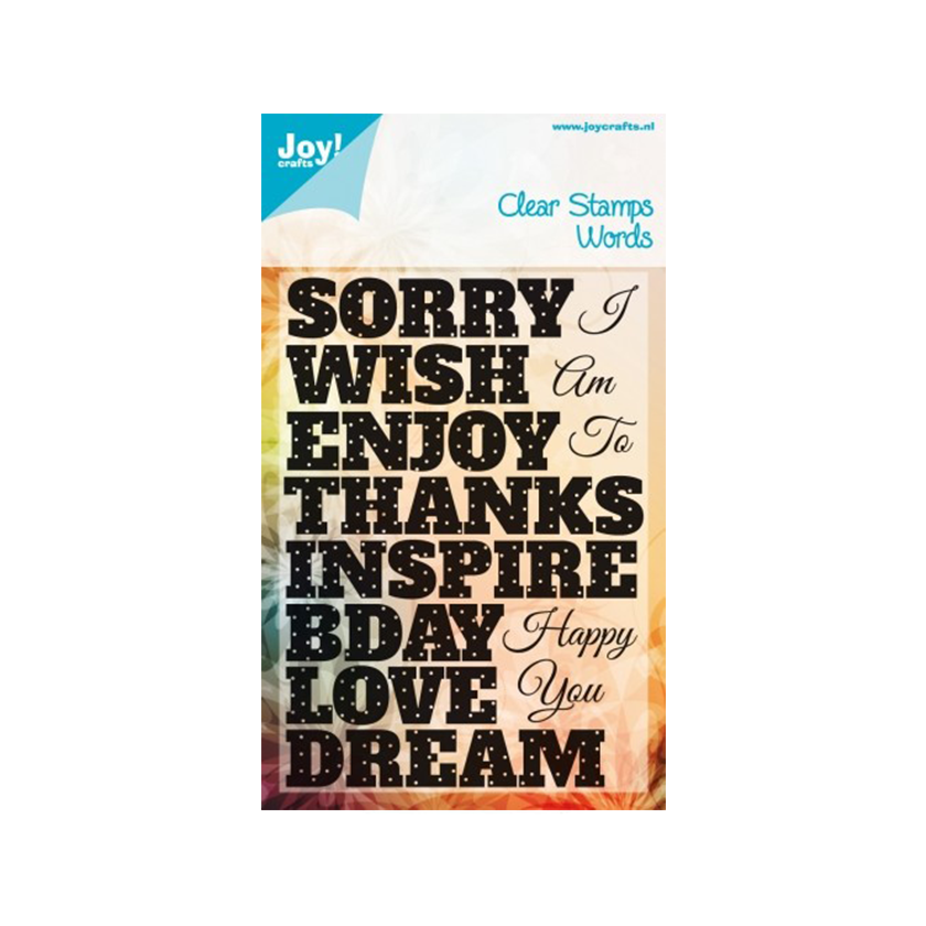Clear stamps Joy crafts Words