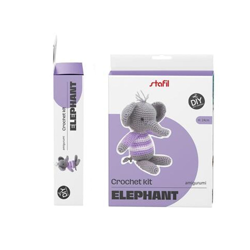 Wil je zelf een schattige knuffel haken? Met het Stafil Amigurumi Haakpakket Olifant maak je zelf een prachtig olifantje van 24 cm. Bestel jouw DIY kit direct!