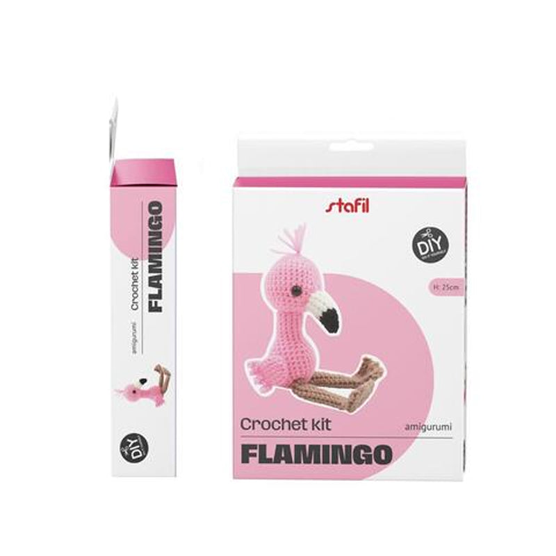 Haak zelf een vrolijke, roze knuffelflamingo! Het complete Stafil Amigurumi Haakpakket Flamingo (25 cm) bevat alles voor jouw nieuwe DIY-project. Bestel nu!