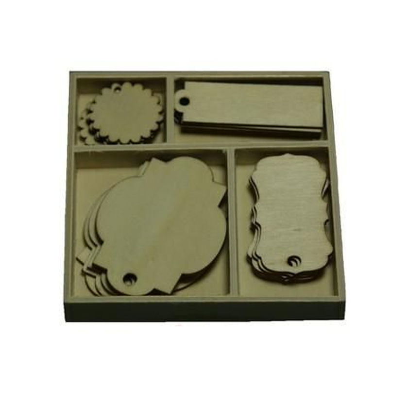 811500-0201, Houten ornamenten label jej hobby 