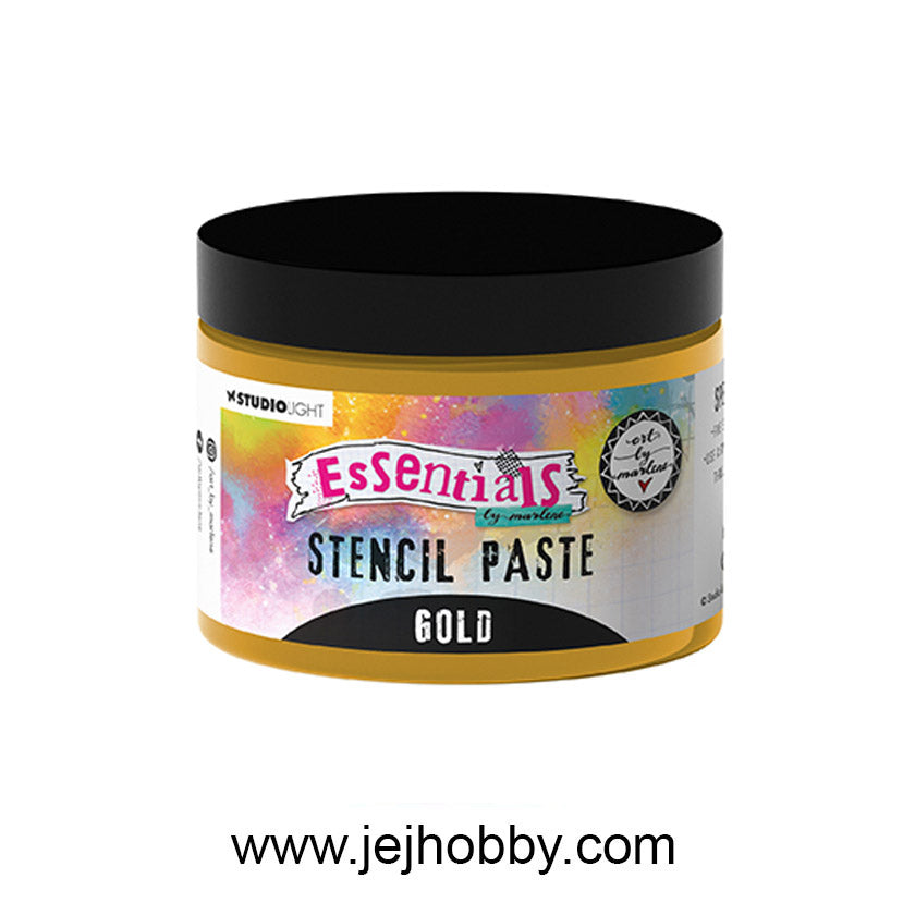 ABM-ES-PASTE03, stencil paste, gold, art by marlene, jej hobby