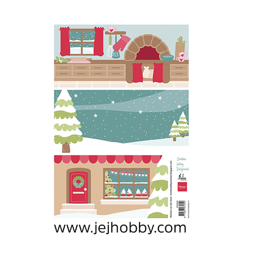 AK0096, Christmas Bakery, Backgrounds by Marleen, knipvel, Marianne design, jej hobby