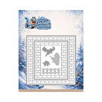 Berrie's Beauties Winter Gnome Wonders Fireside Brick Frame snijmallenset (BBD10142) van Find It Trading met een baksteenkader, stiksteeklijnen, vlammen, houtblokken en haardhekj