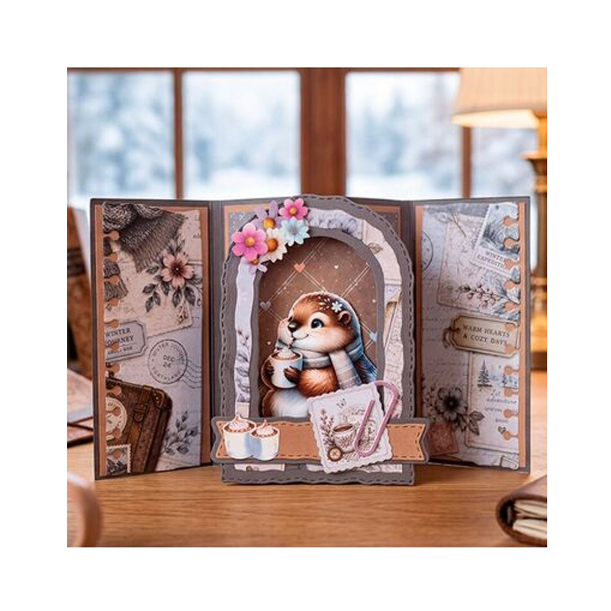 Berrie's Beauties Groundhog BBPP10055 van Find It Trading met 16 dubbelzijdige vellen en 2 bonus embellishment-vellen met schattige marmotten in aardetinten.