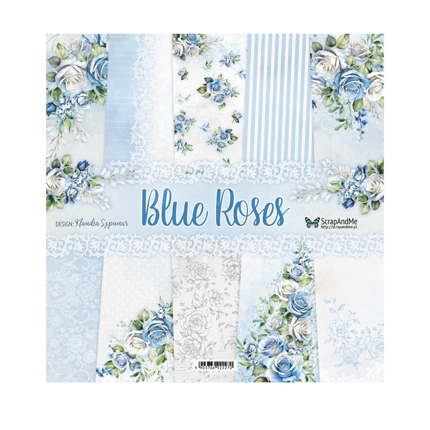 BR-11, Scrap and Me, Blue roses, paperpad, jej hobby
