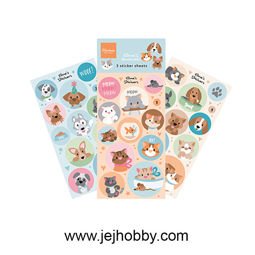 CA3200-Eline's Cats & Dogs Stickers, Marianne Design, jej hobby