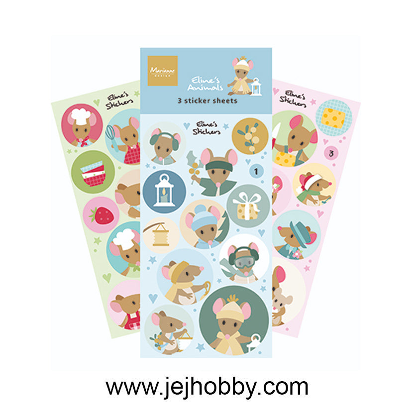 CA3207, Eline's Mice, Stickers, Marianne design, jej hobby