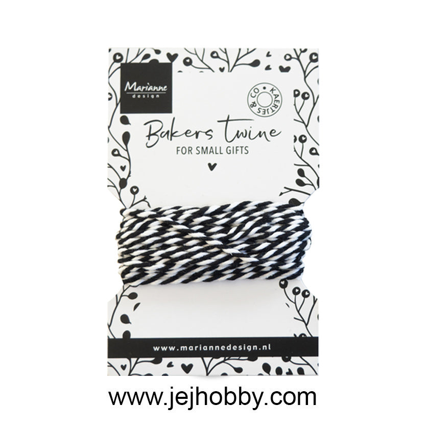 CA3212, Bakers twine, zwart wit, Marianne design, jej hobby