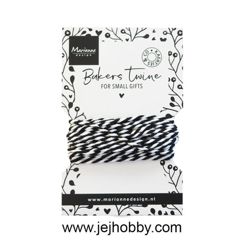 CA3212, Bakers twine, zwart wit, Marianne design, jej hobby