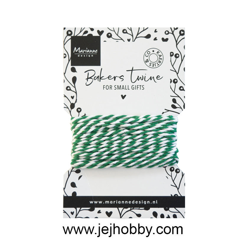 CA3214, Bakers twine, groen wit, Marianne design, jej hobby