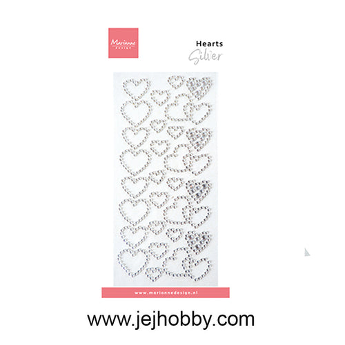 CA3221, Hearts pearls silver, Marianne design, jej hobby