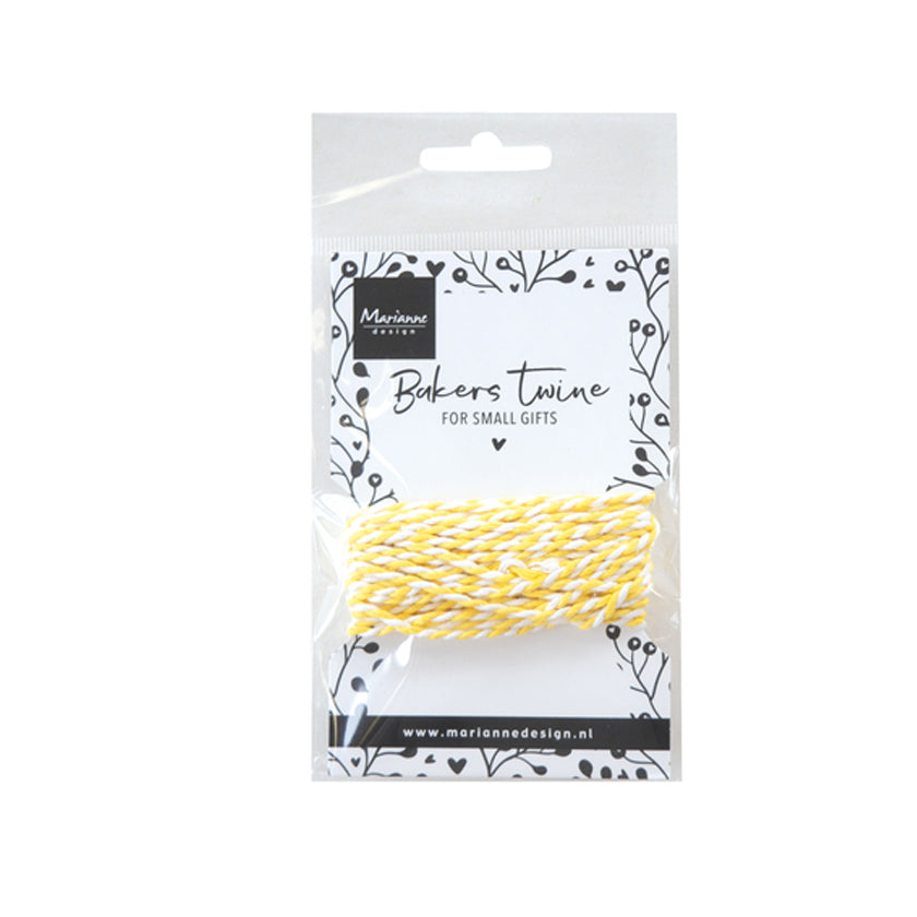 CA3228, Bakers twine, geel wit, Marianne Design, jej hobby 